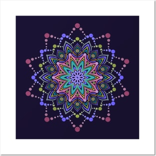 Metallic Star Mandala Posters and Art